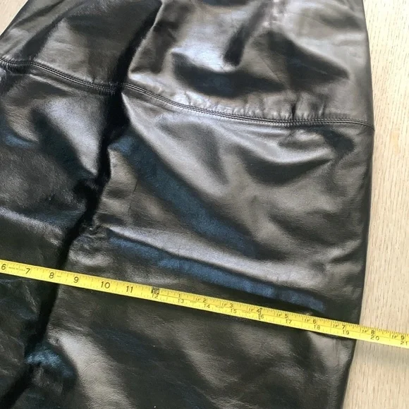 Wilson Maxima Skirt Black Leather‎ high waisted Classic Bikercore Size 6 pencil - Picture 11 of 12